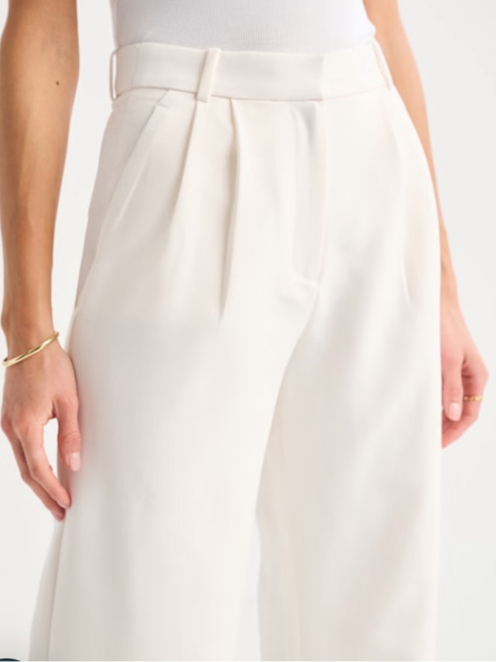 NWT Abercrombie & Fitch Sloane Tailored Wide Leg Pant- White- 32/14 LONG - Picture 12 of 15